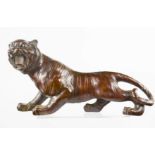 A bronze tiger, 31cm long.