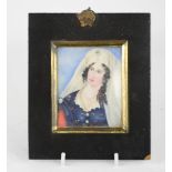 A 19th century miniature portrait, Rebecca, oil on ivory.