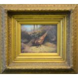 A picture of a pheasant in gold painted frame, 18 by 24cm.