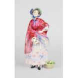 An early Royal Doulton figure of Dolly Vardon Rd No 773343, hand written to the base 'Potted by