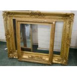 A 19th century carved composition giltwood frame, 80 by 100cm, and a further antique frame.