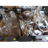 A quantity of silver plate ware, to include candelabra, coffee pot, tea pots, hot water jug,