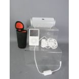 A JLB speaker, I-Pod and charger.