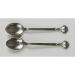 A pair of Danish silver Art Nouveau spoons.