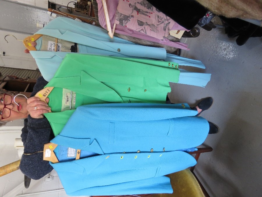 Three designer jackets: Versus, Moschino, Paul Costello.