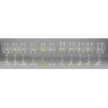 A set of Villeroy & Boch wine glasses with square form bases.