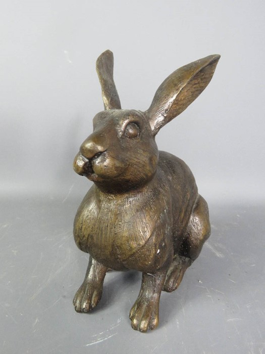 A bronzed model hare. - Image 2 of 2