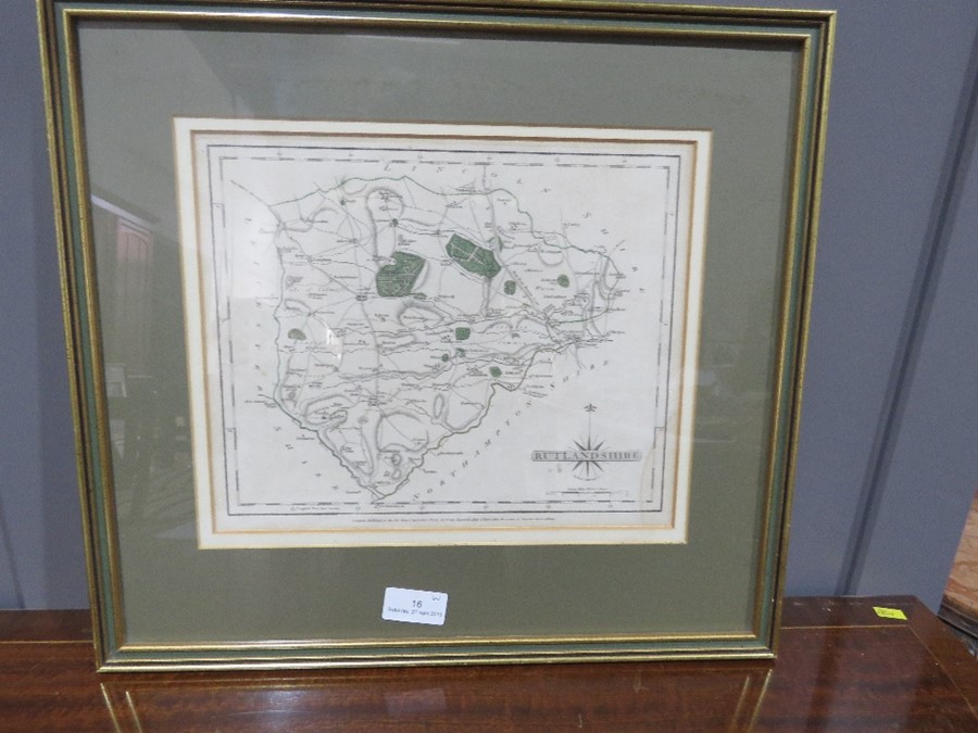 A Rutlandshire map, 22 by 26cm.