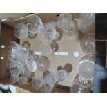 A group of glassware, to include champagne glasses set, crystal vase, and other glassware.