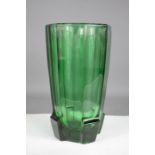 A Scandinavian green glass vase.