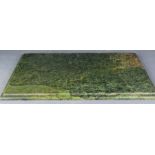 A green marble chopping board.