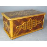 An inlaid parquetry work box.