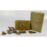 A military medal and a trio to corporal Stone, Queens Regiment, contained in a Princess Mary