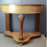 A demi lune console table, mahogany.