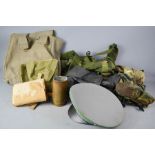 A quantity of military items to include hat, bags and other accessories.