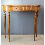 A mahogany side table, with two drawers.