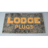 Lodge Plugs enamel advertising sign.