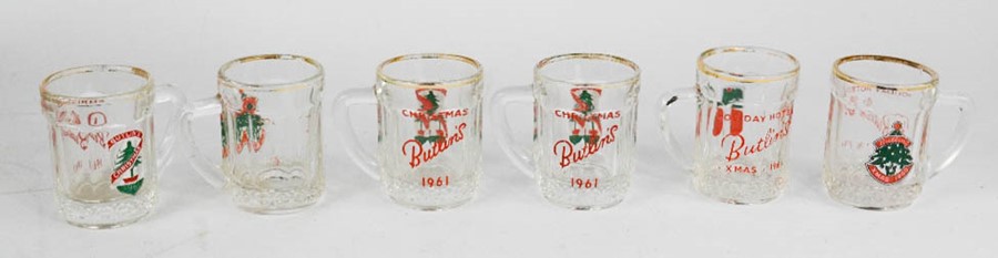 A set of Butlins miniature tankards.