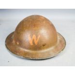 A WWI trench helmet.