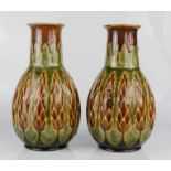 Royal Doulton wheat pattern pair of baluster vases, 900, SE, HK, 26cm high.