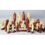 A reproduction resin chess set.
