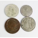 Four coins: Orange Boven, a 1790 example and others.