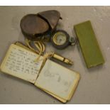 Royal Swan vestas match box, autograph book, J Hudson & Co, Birmingham Patent 1903, and a compass.