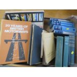 A group of Engineering related books, including The Theory of Heat Engines, 20 Years of Motorways