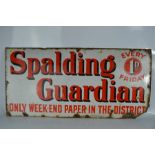 A Spalding Guardian paper enamelled advertising sign, 37 by 76cm.