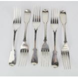 A set of six silver forks, 9.65toz.