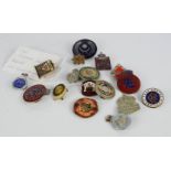 A selection of WWII Home Front enamel badges to include Civil Defence, Salute the Soldier etc.