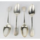 A set of four silver serving spoons, London, 8.33toz.