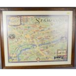 Wilfred wood framed print of Stamford, 1952, originally given to the Stamford Mercury Offices.