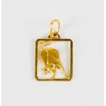 An 18ct gold pendant; Taurus, 2g.