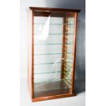 A specimen glass cabinet with glass interior shelves.