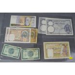 Bank Notes: Vingt Francs, Cinquante Francs, Brazil examples.