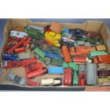 A quantity of Dinky toys to include trucks, cars, fire engines.