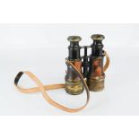 A pair of French field binoculars, possibly WWI period, by Lemaire Fabt, Paris, S3 22444. A/F