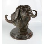 A bronze Buffalo, signed to the base, 29cm high.
