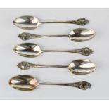 A group of five silver spoons, 1.55toz.