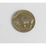 Five Cents VS Buffalo Nickel, 1936 Liberty, F below date.