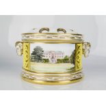 A Nottingham porcelain painted jardiniere, Serlby Hall, Nottinghamshire, signed J. Mclaughlin,