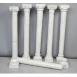 A set of six Italian marble corinthian columns, 68cm high.