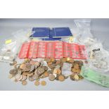 A large group of coins to include American, Canadian, GB mint packs, worldwide examples.