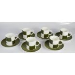 A Susie Cooper part coffee set in the Heraldry green pattern.