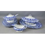 A Melbourne blue and white part dinner service.