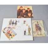 The Beatles 45, together with Fifth Royal Irish Lancers painting and other printed ephemera.