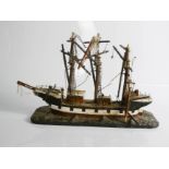 A hand made model galleon.