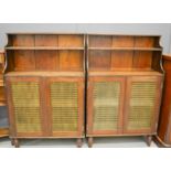 A pair of small Regency mahogany bookcases.