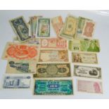 A quantity of bank notes, worldwide, including Singapore, Chile etc.